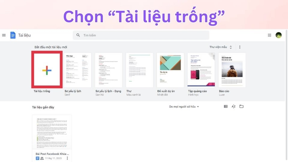 tạo google doc