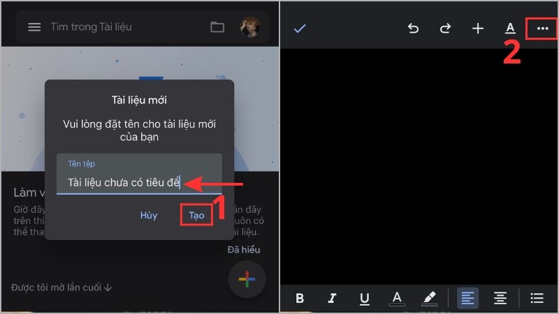 tạo google doc